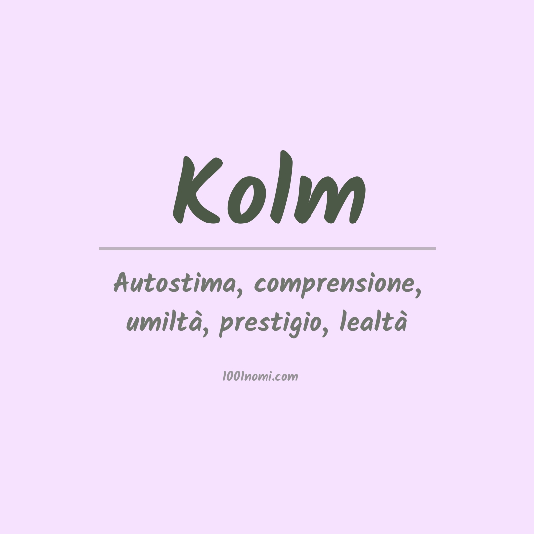 Significato del nome Kolm