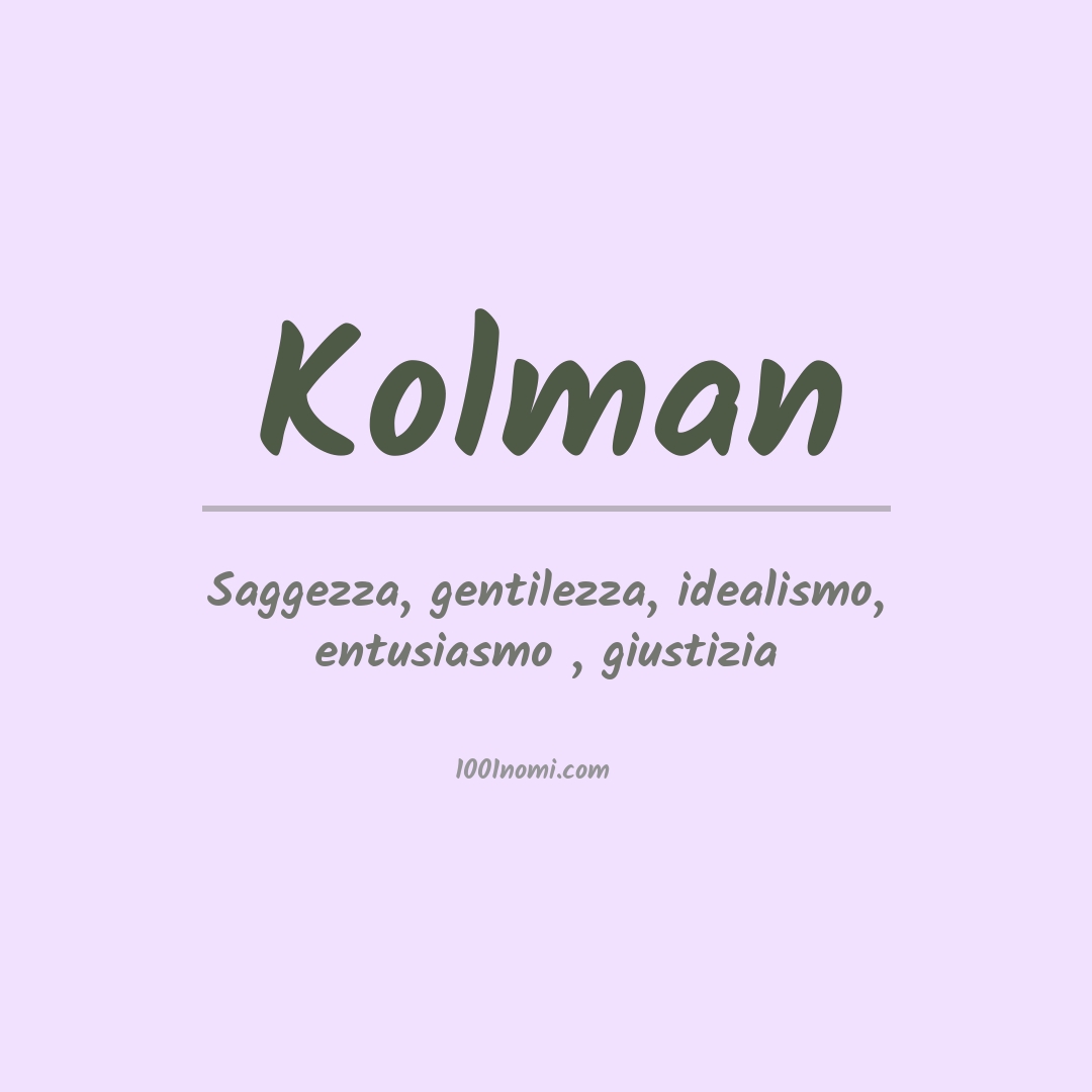 Significato del nome Kolman