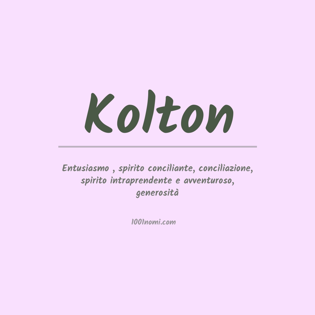 Significato del nome Kolton