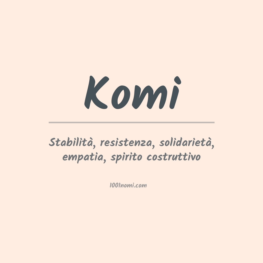 Significato del nome Komi Significato del nome Komi