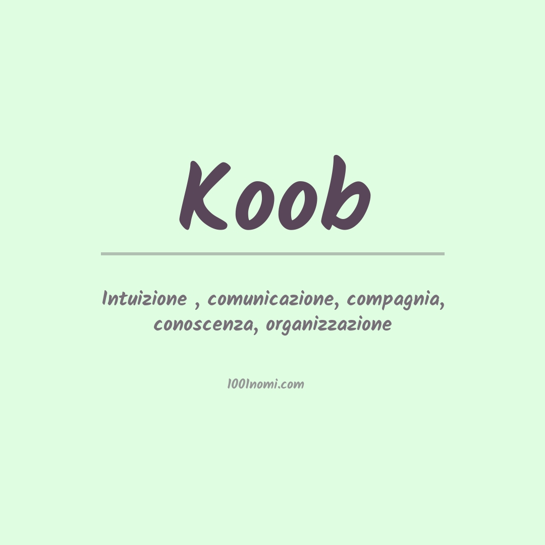 Significato del nome Koob