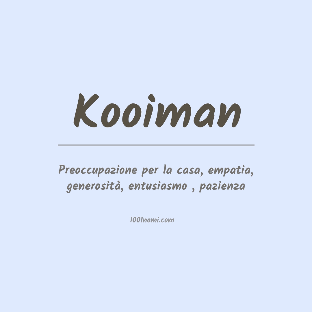 Significato del nome Kooiman