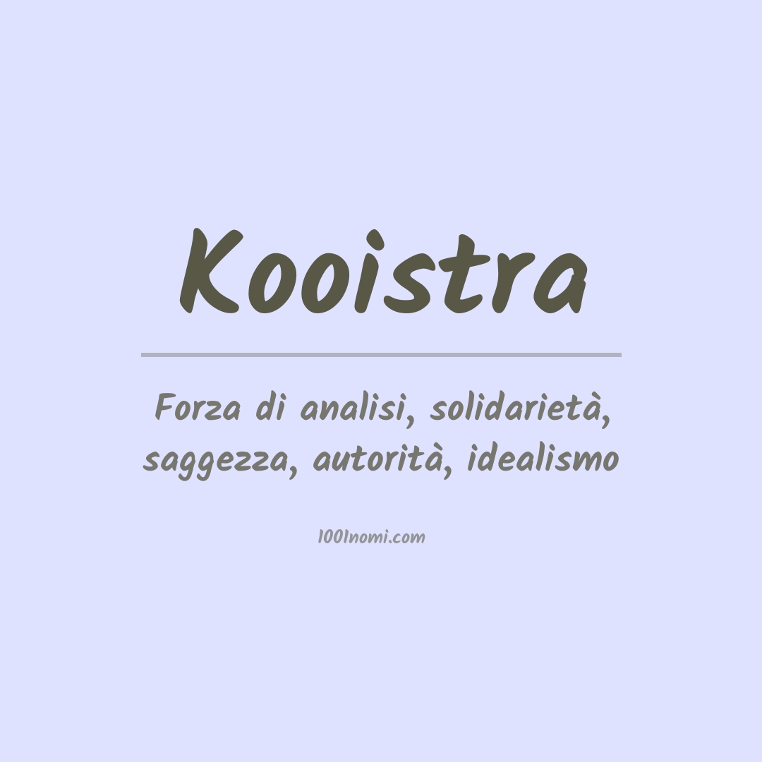 Significato del nome Kooistra