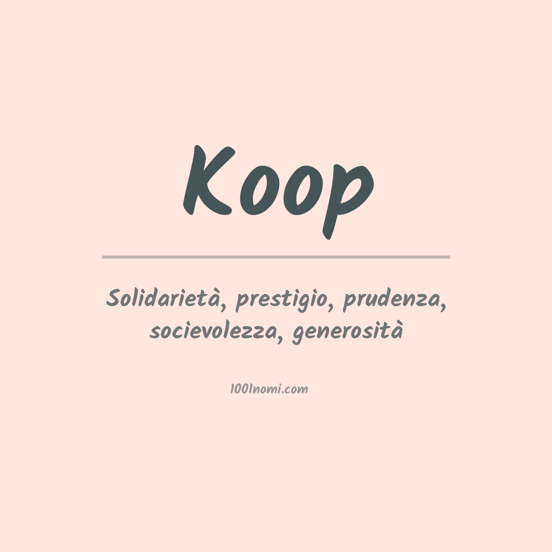 Significato del nome Koop