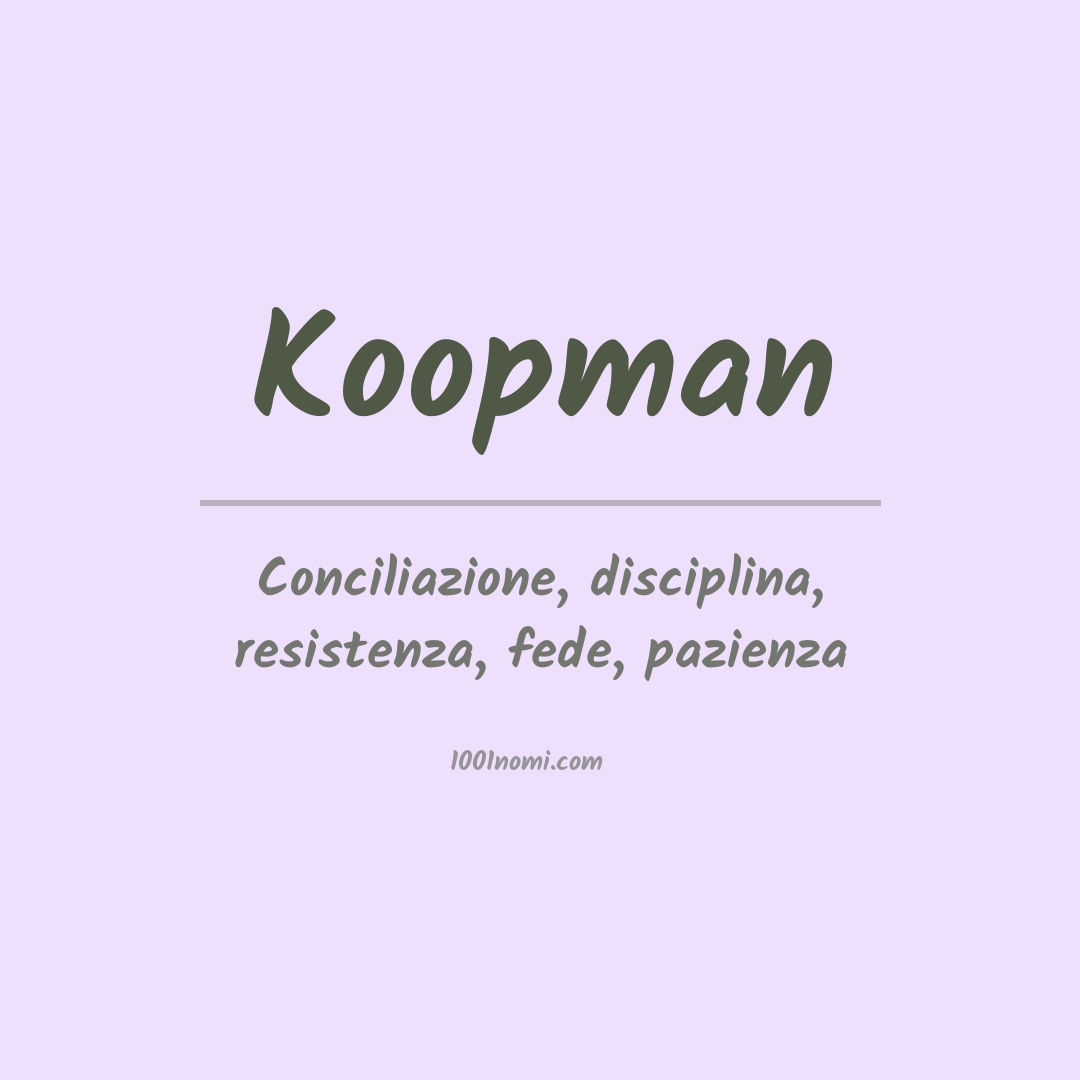 Significato del nome Koopman