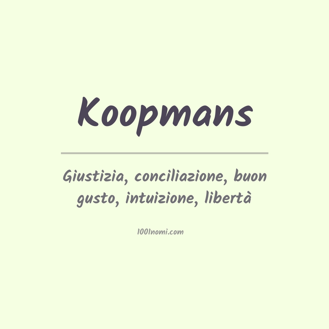 Significato del nome Koopmans