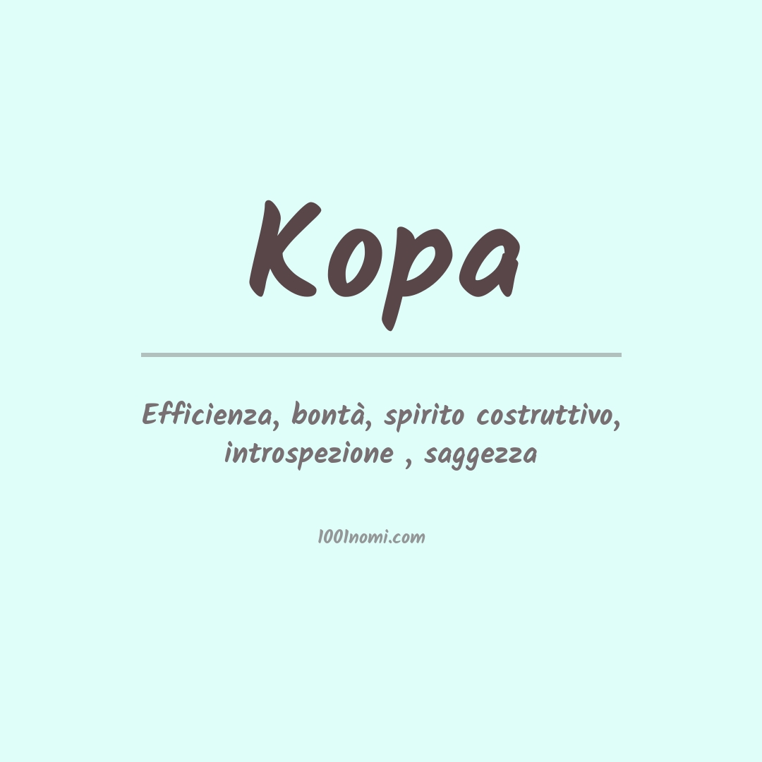 Significato del nome Kopa Significato del nome Kopa