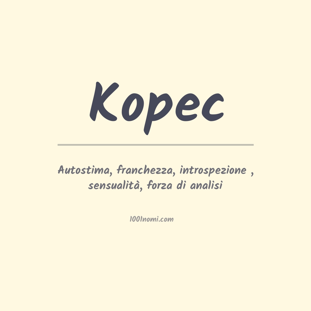 Significato del nome Kopec