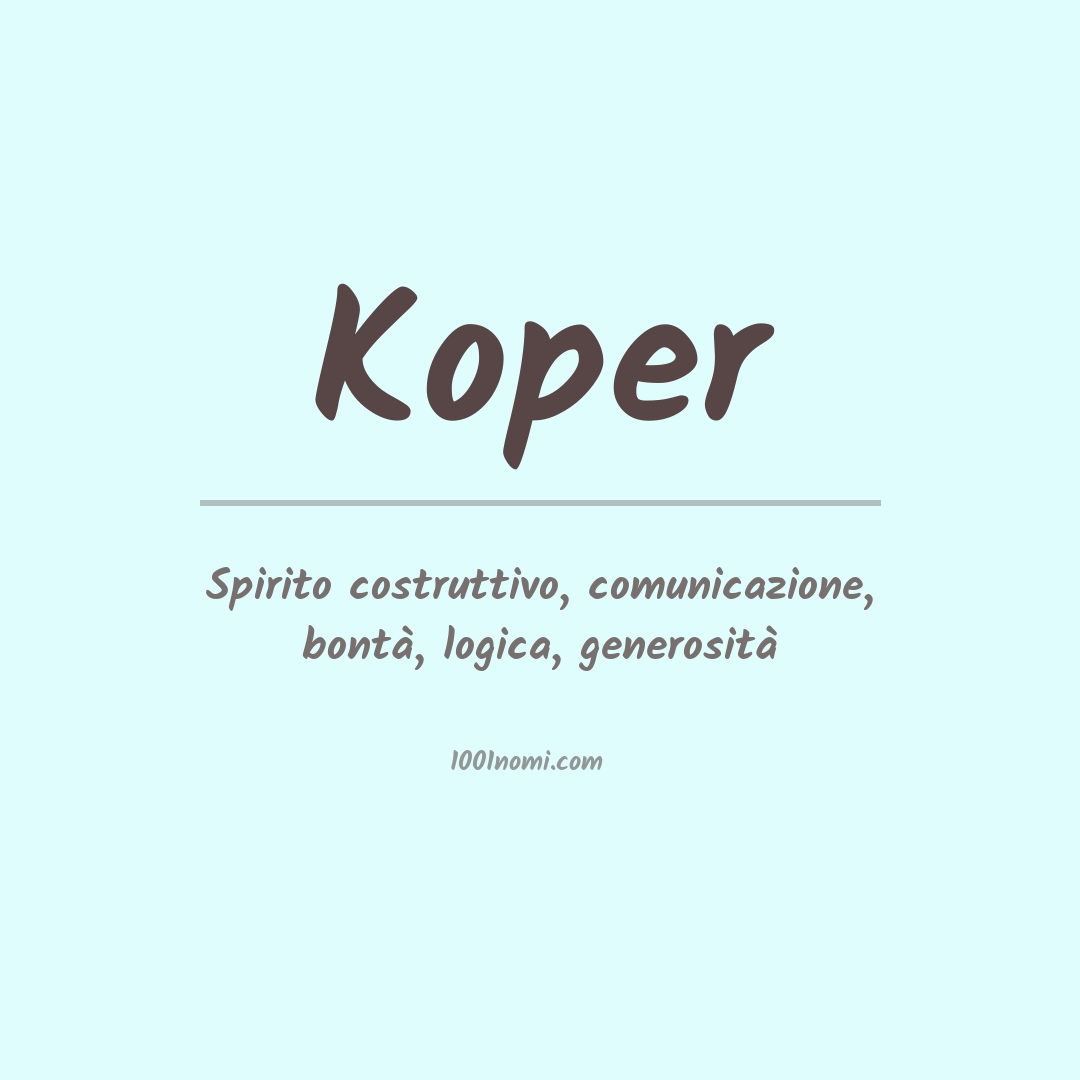 Significato del nome Koper