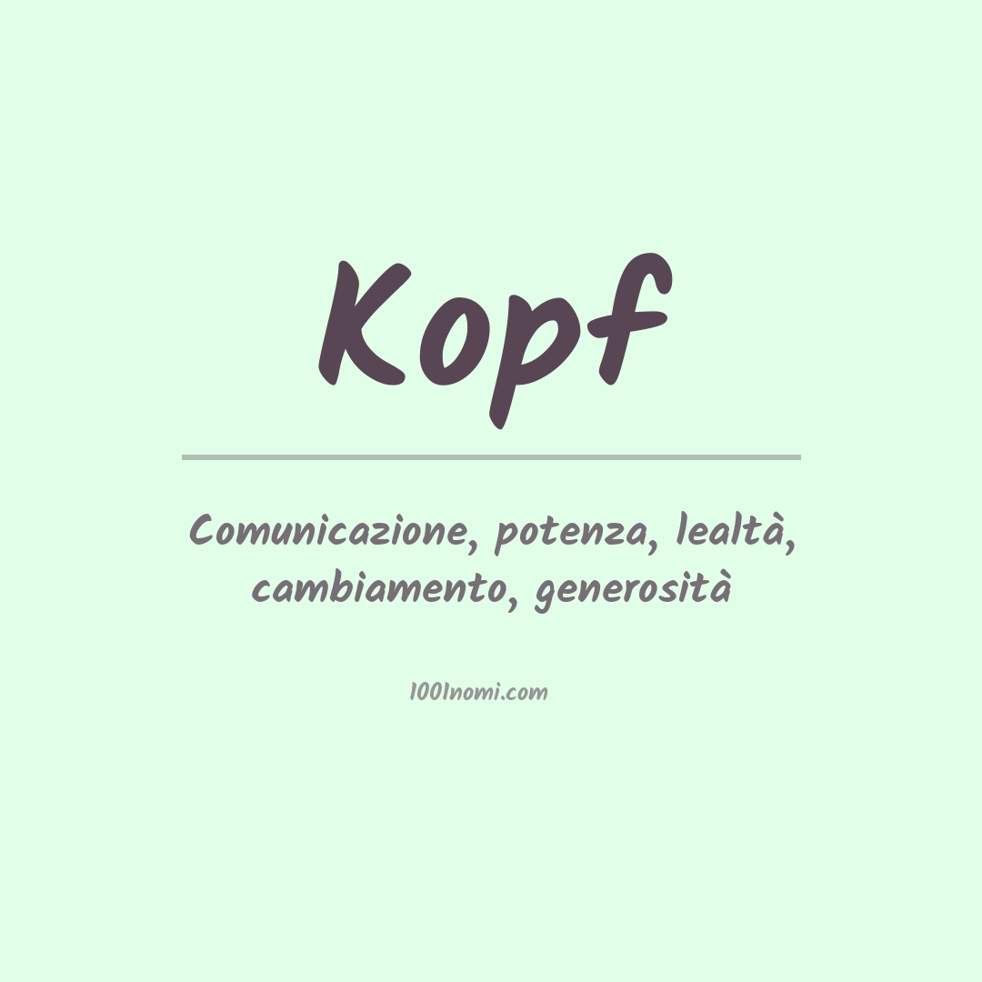 Significato del nome Kopf