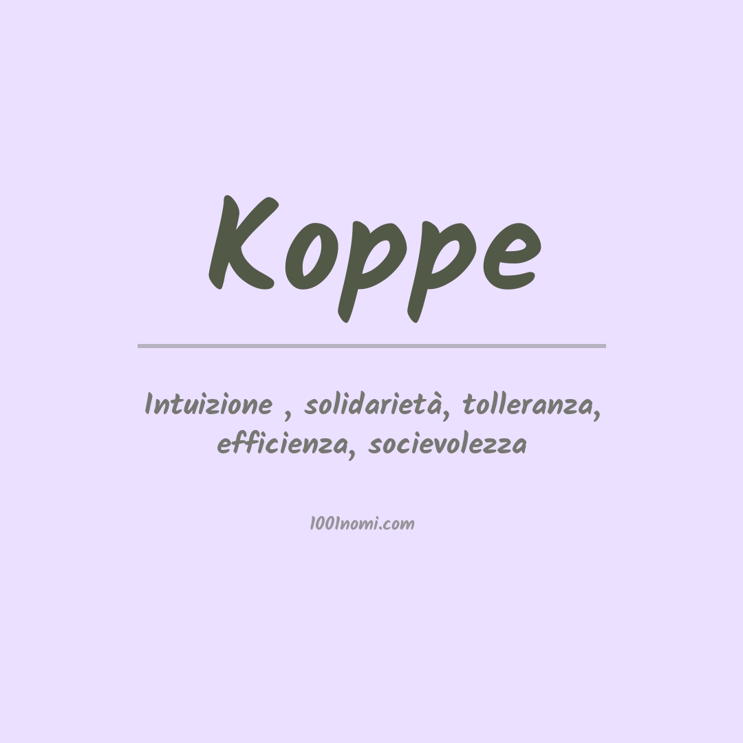 Significato del nome Koppe