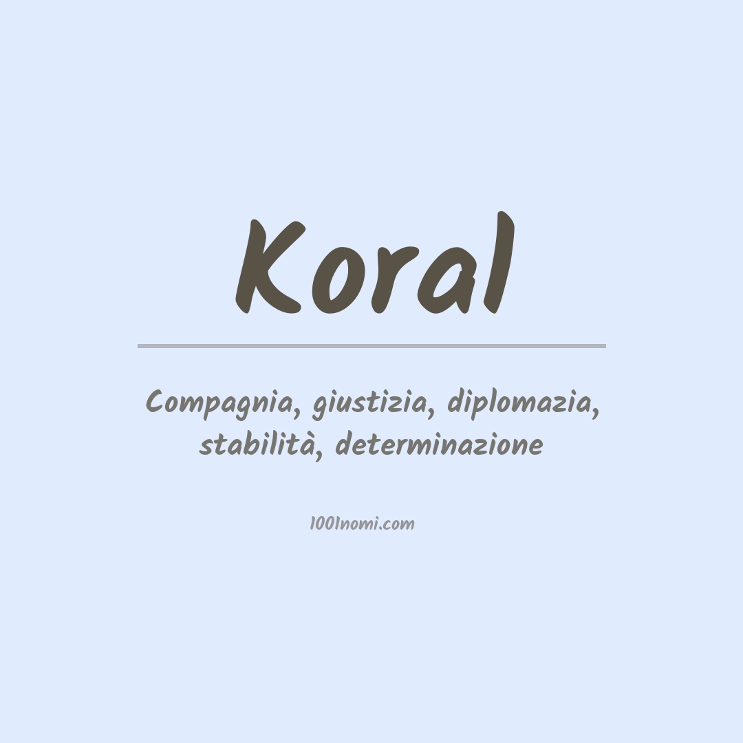 Significato del nome Koral