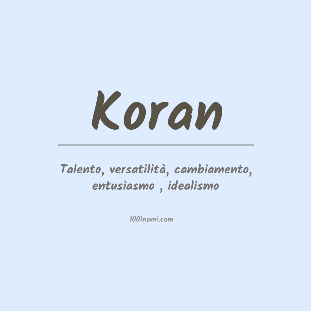 Significato del nome Koran