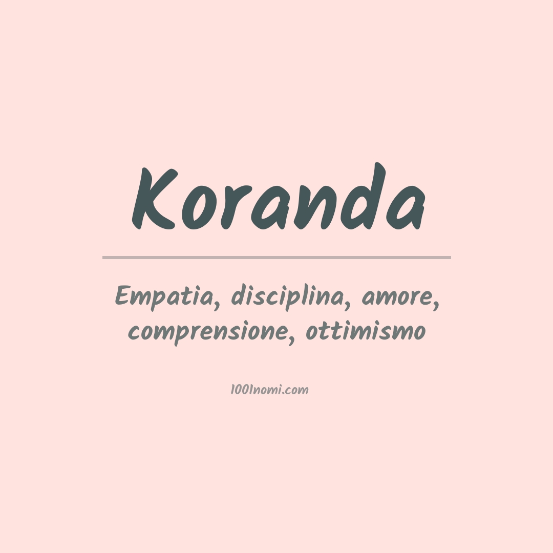 Significato del nome Koranda Significato del nome Koranda
