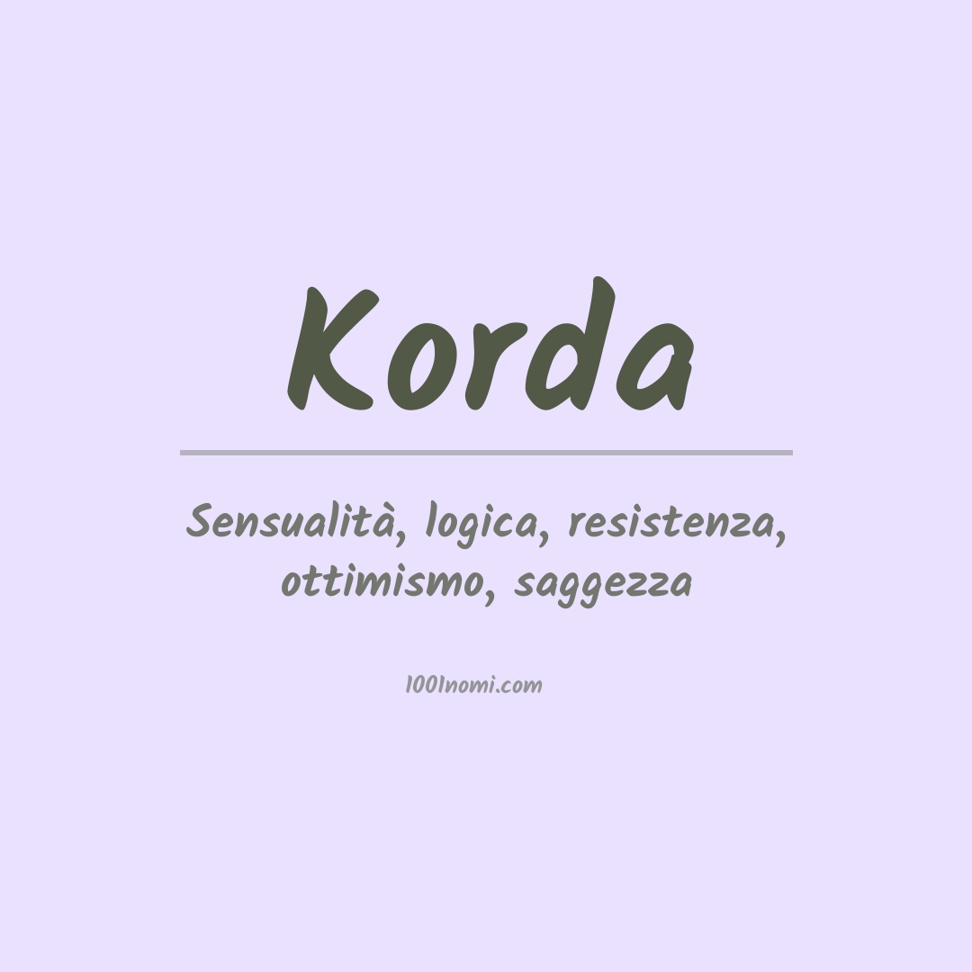 Significato del nome Korda