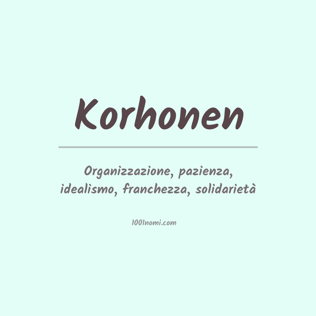 Significato del nome Korhonen