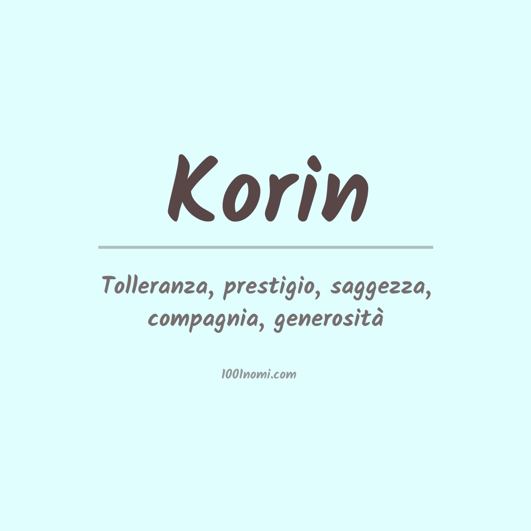 Significato del nome Korin