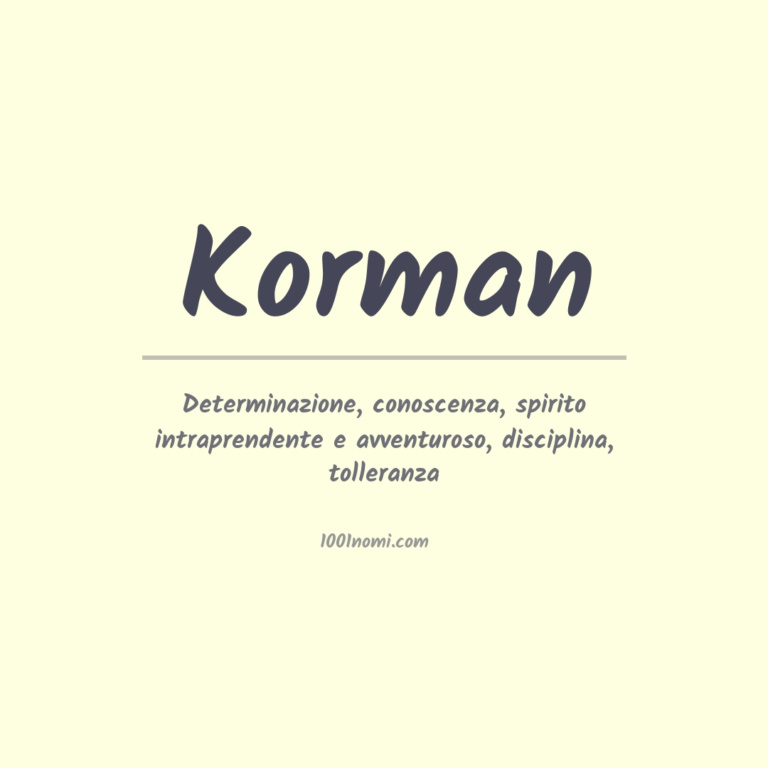 Significato del nome Korman