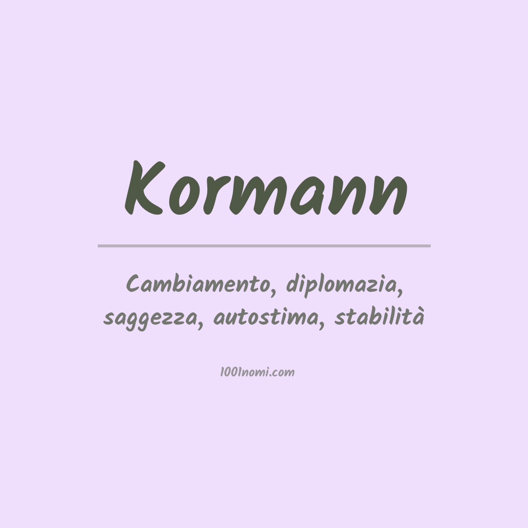 Significato del nome Kormann