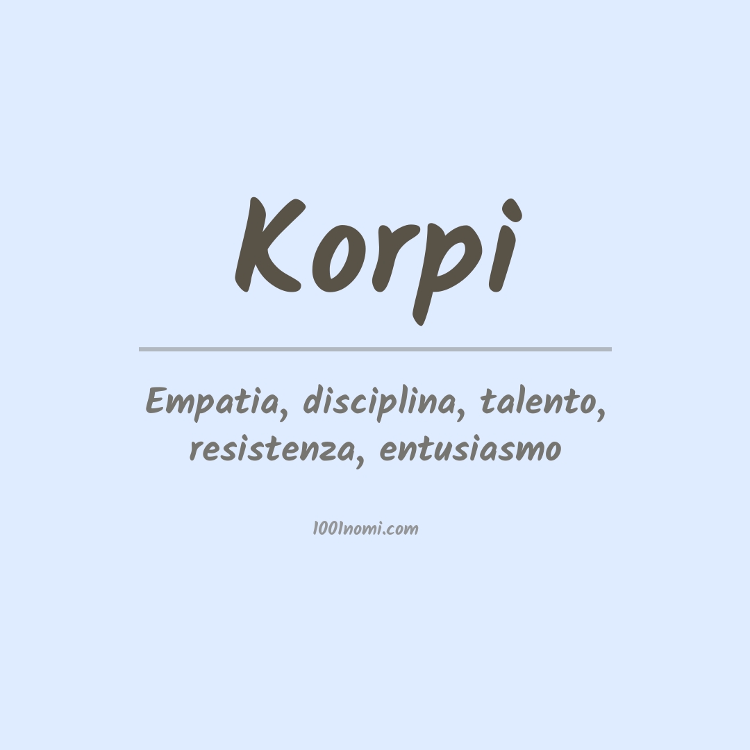 Significato del nome Korpi