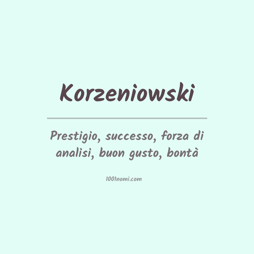 Significato del nome Korzeniowski