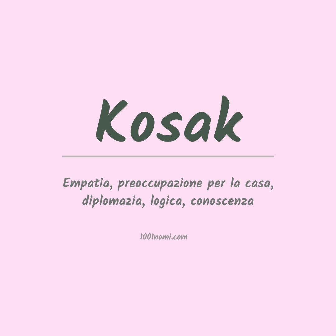 Significato del nome Kosak