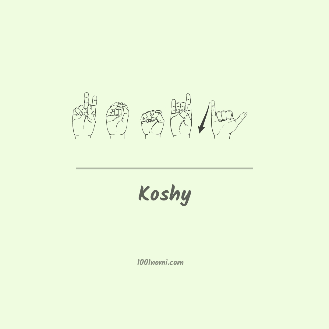 Koshy nella lingua dei segni