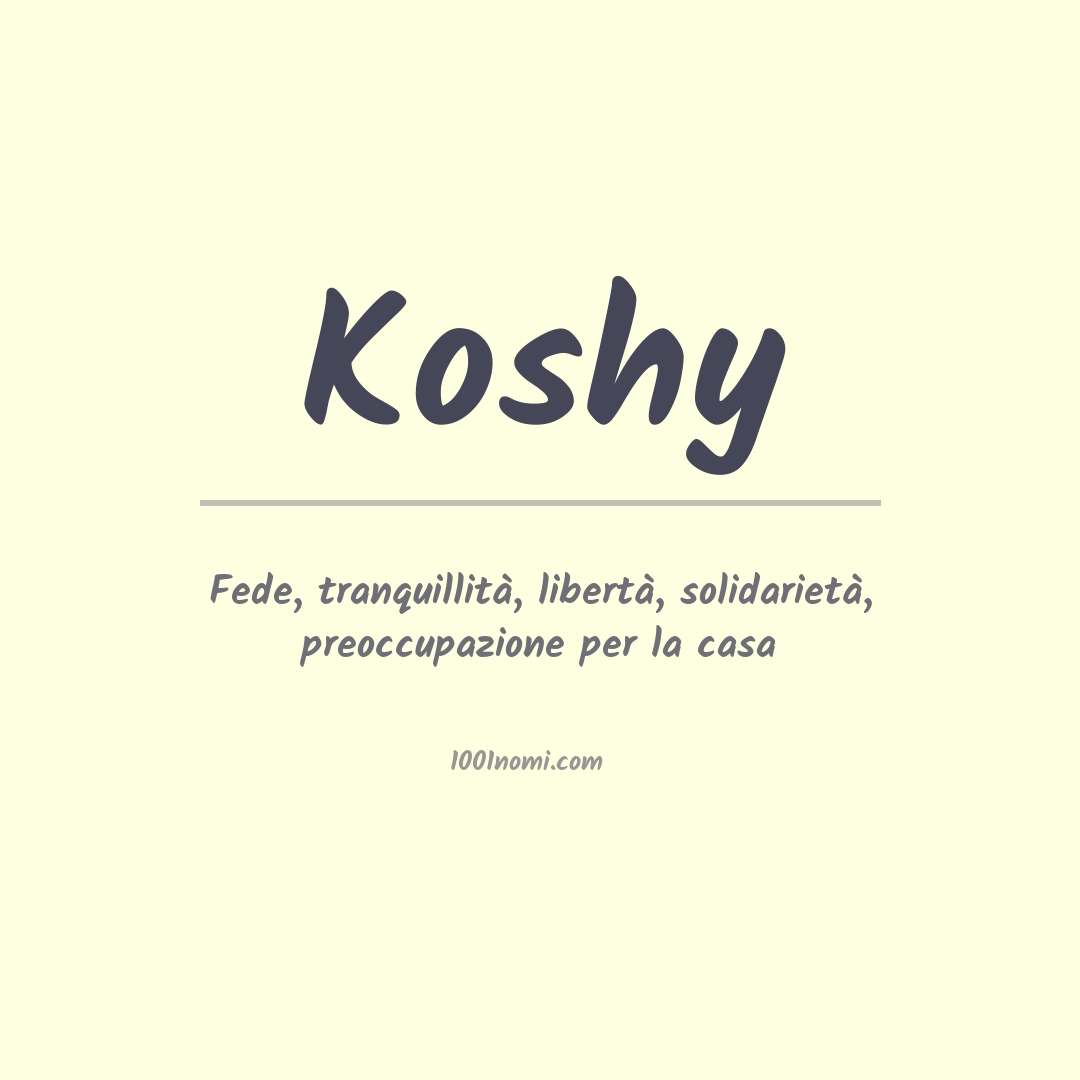 Significato del nome Koshy