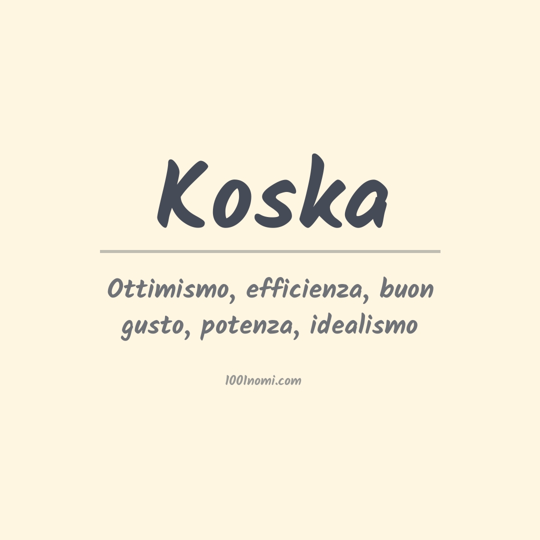 Significato del nome Koska