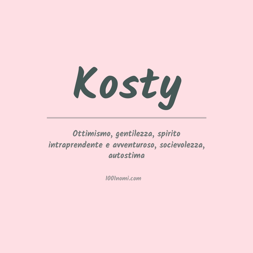 Significato del nome Kosty