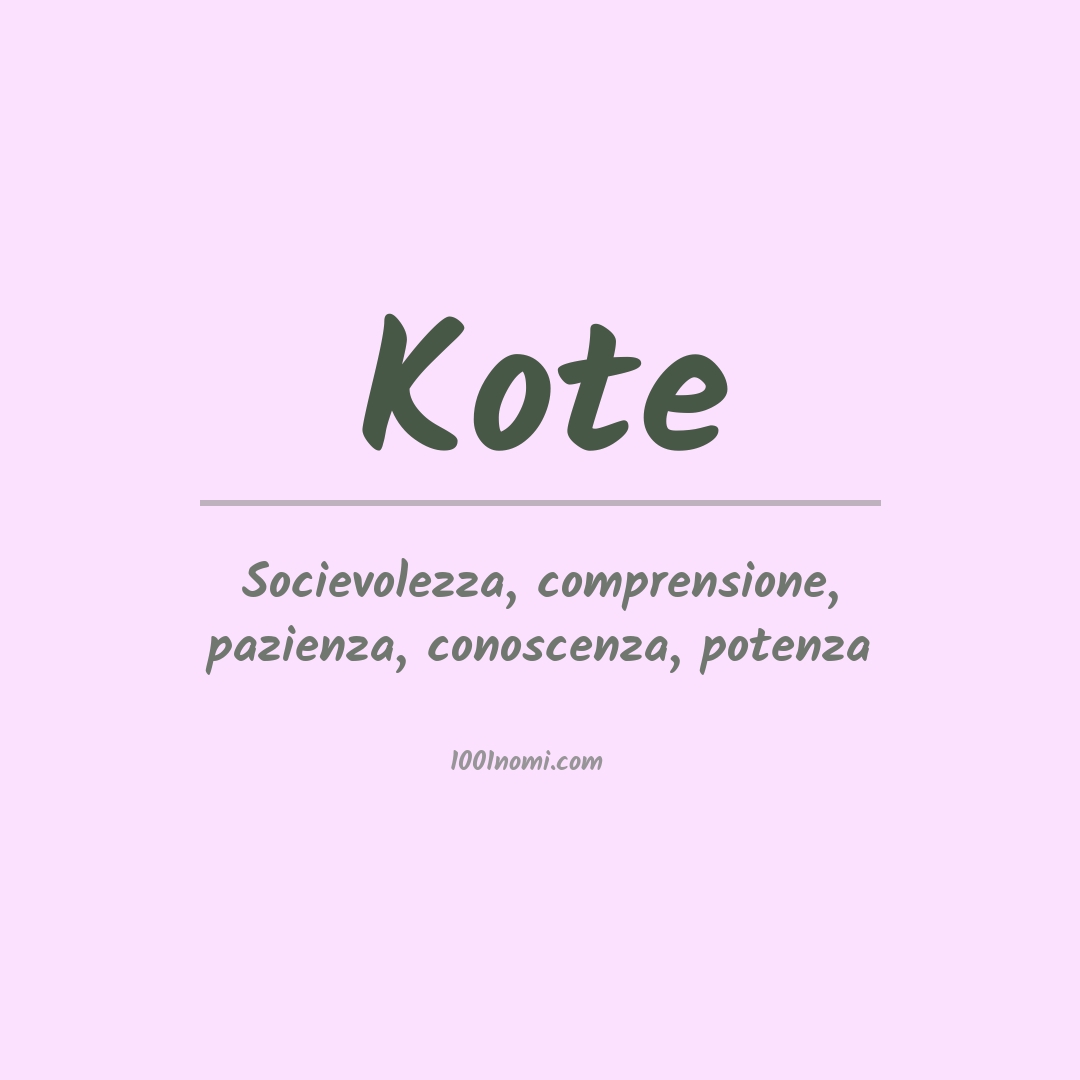 Significato del nome Kote Significato del nome Kote