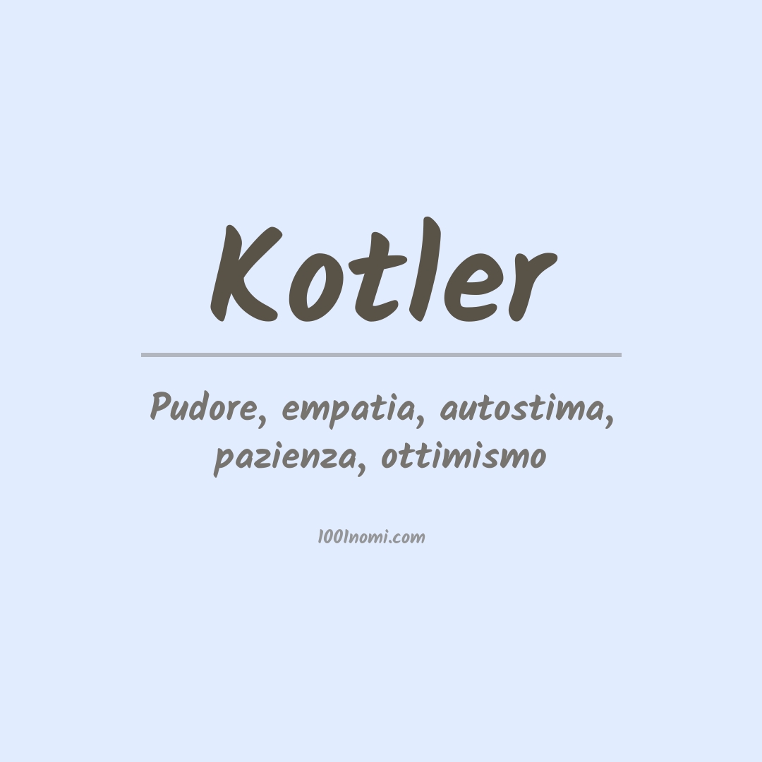 Significato del nome Kotler Significato del nome Kotler