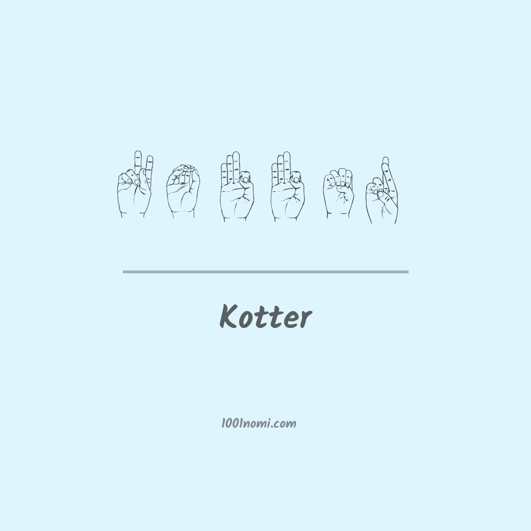 Kotter nella lingua dei segni Kotter nella lingua dei segni