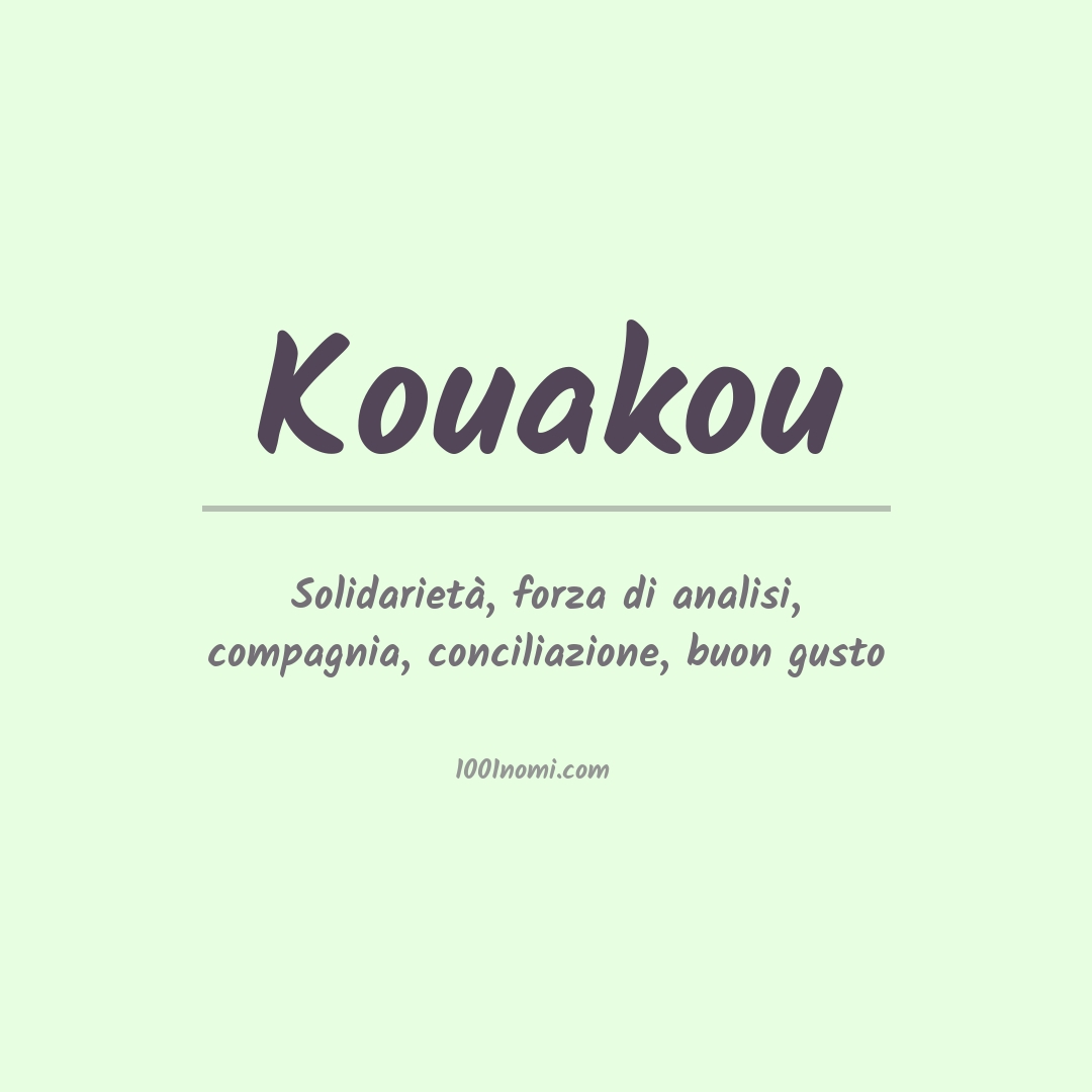 Significato del nome Kouakou