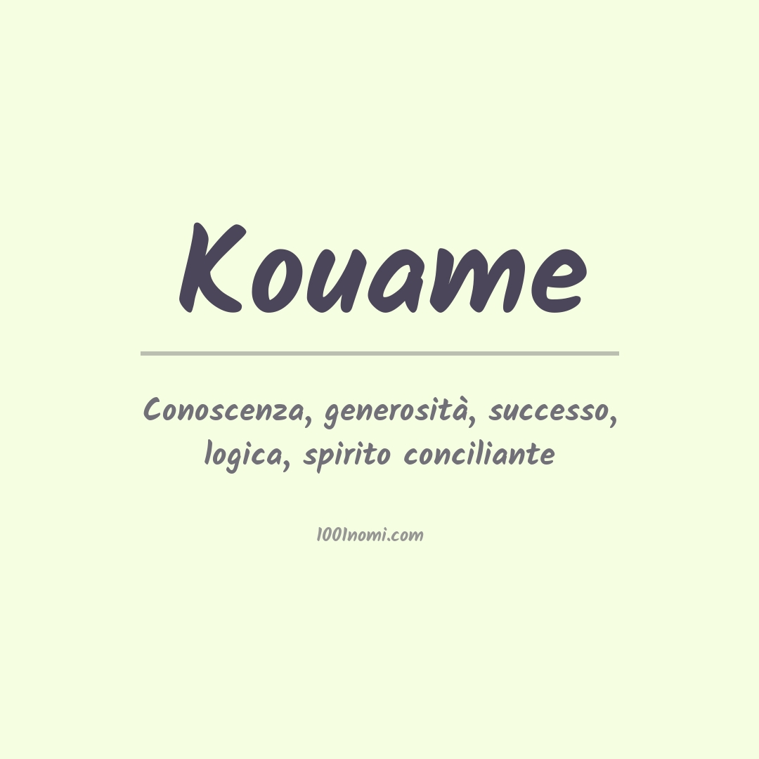 Significato del nome Kouame