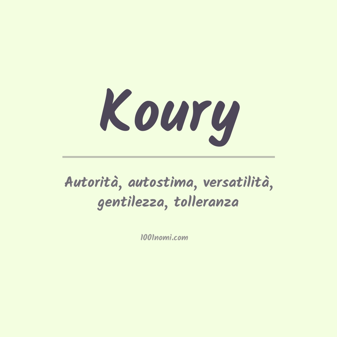 Significato del nome Koury