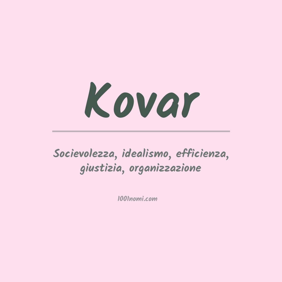 Significato del nome Kovar