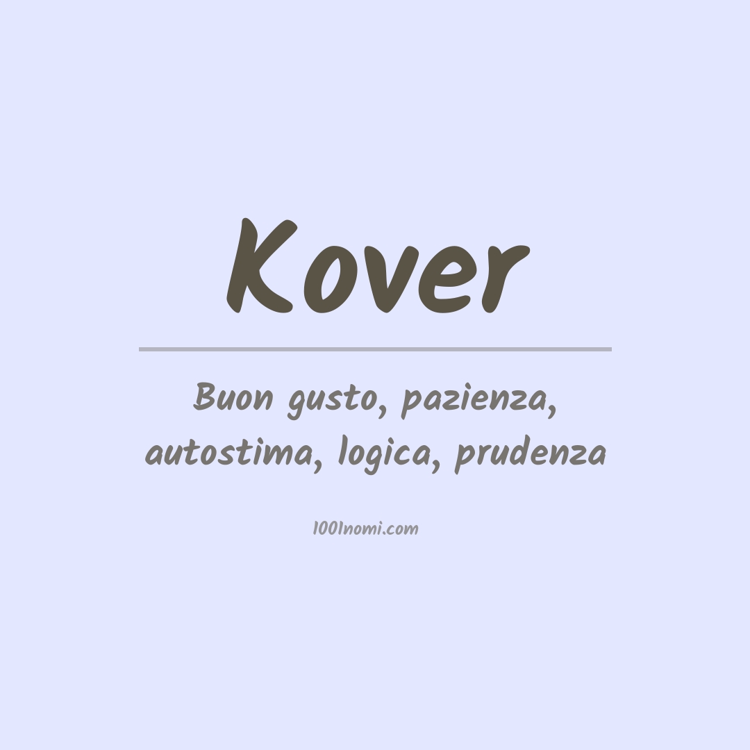 Significato del nome Kover