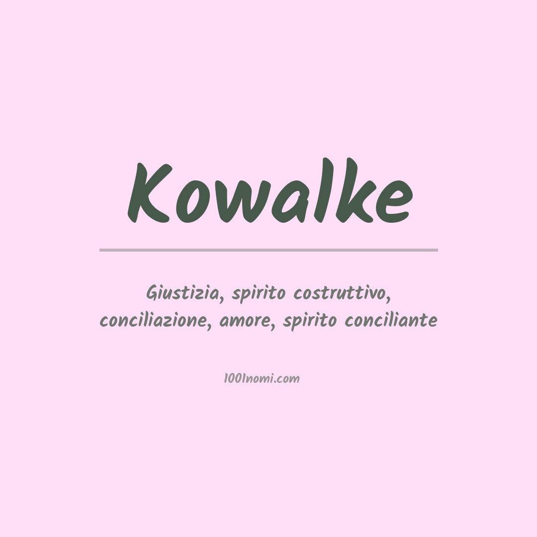 Significato del nome Kowalke