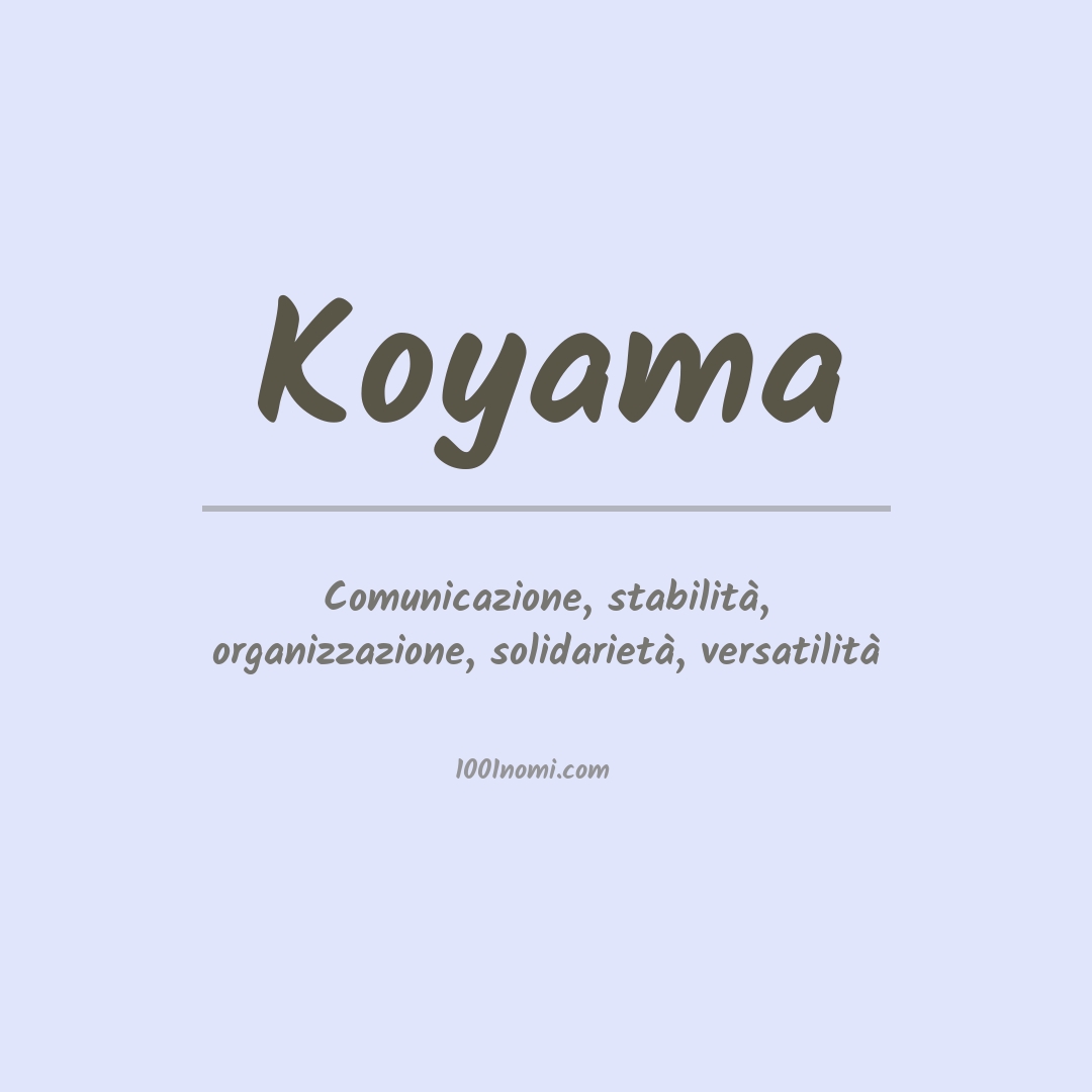 Significato del nome Koyama