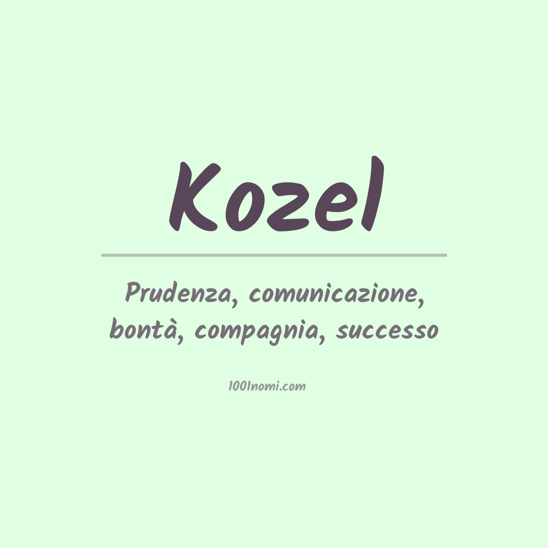 Significato del nome Kozel