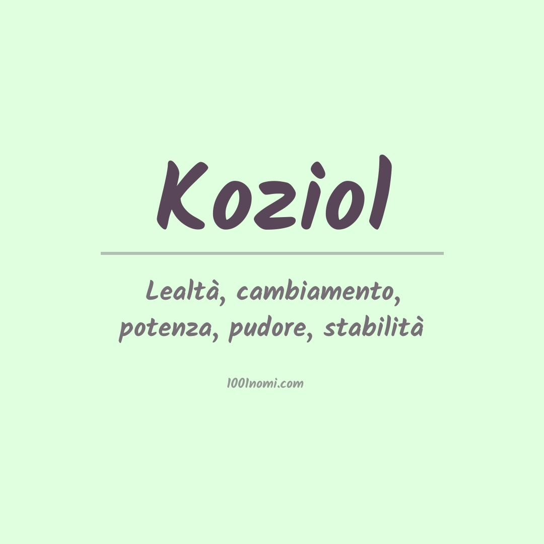 Significato del nome Koziol