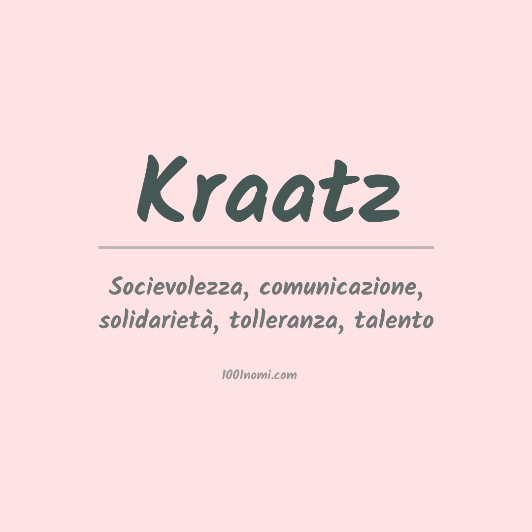 Significato del nome Kraatz