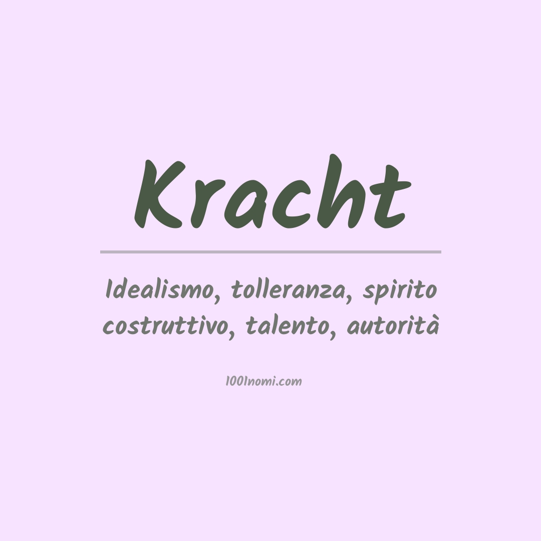 Significato del nome Kracht