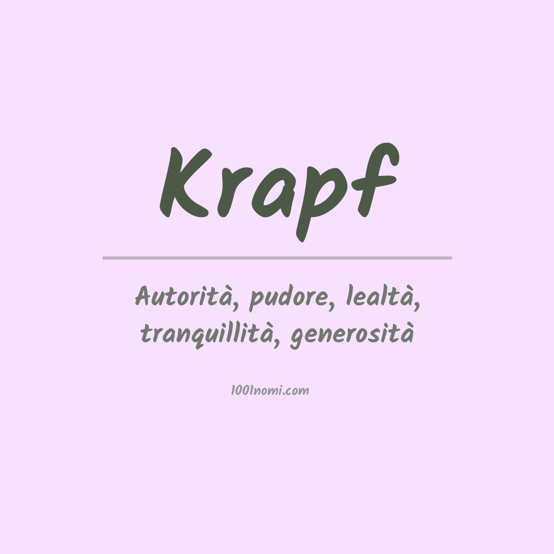 Significato del nome Krapf