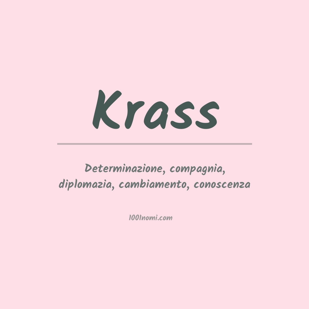 Significato del nome Krass