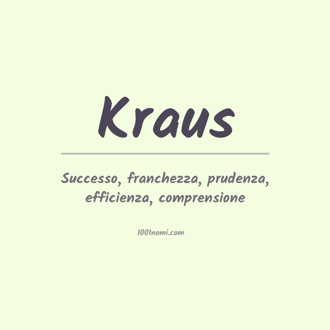 Significato del nome Kraus