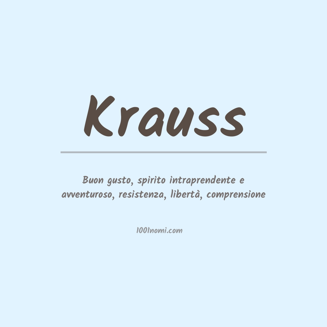 Significato del nome Krauss