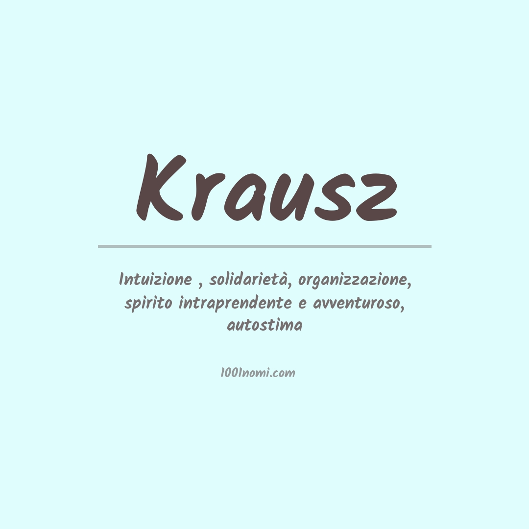 Significato del nome Krausz