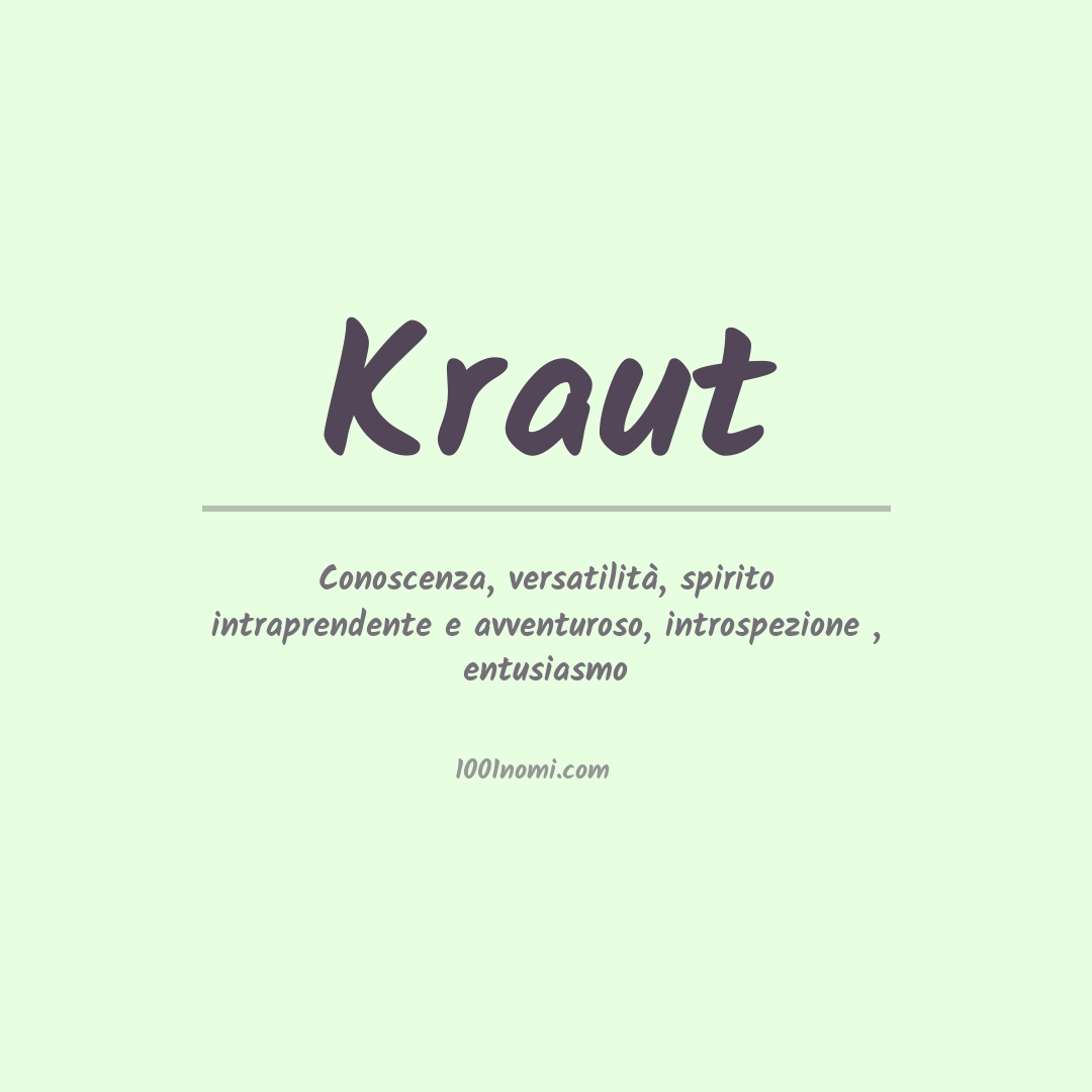 Significato del nome Kraut